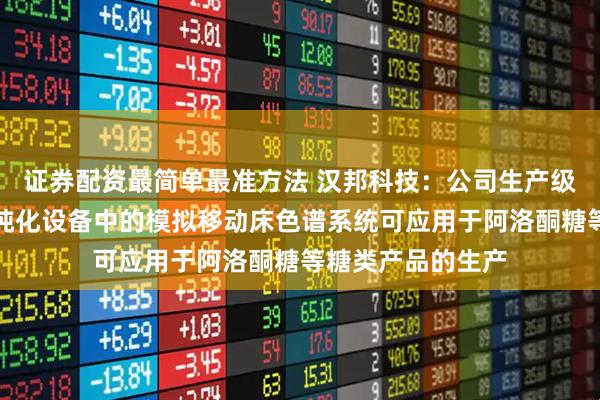 证券配资最简单最准方法 汉邦科技:公司生产级小分子药物分离纯化设备中的模拟移动床色谱系统可应用于阿洛酮糖等糖类产品的生产