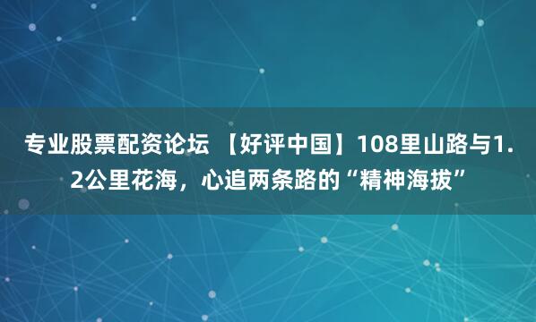 专业股票配资论坛 【好评中国】108里山路与1.2公里花海，心追两条路的“精神海拔”